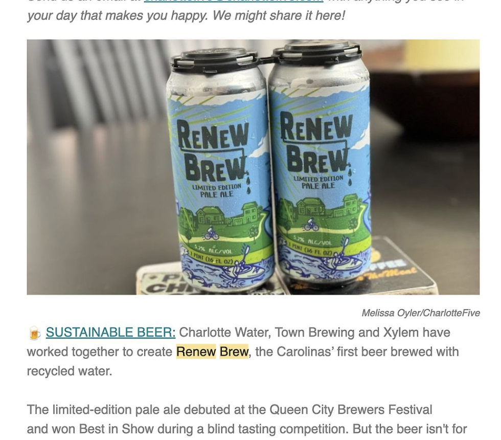 Charlotte Five Sustainable Beer