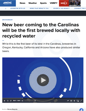 WCNC Beer made with recycled water